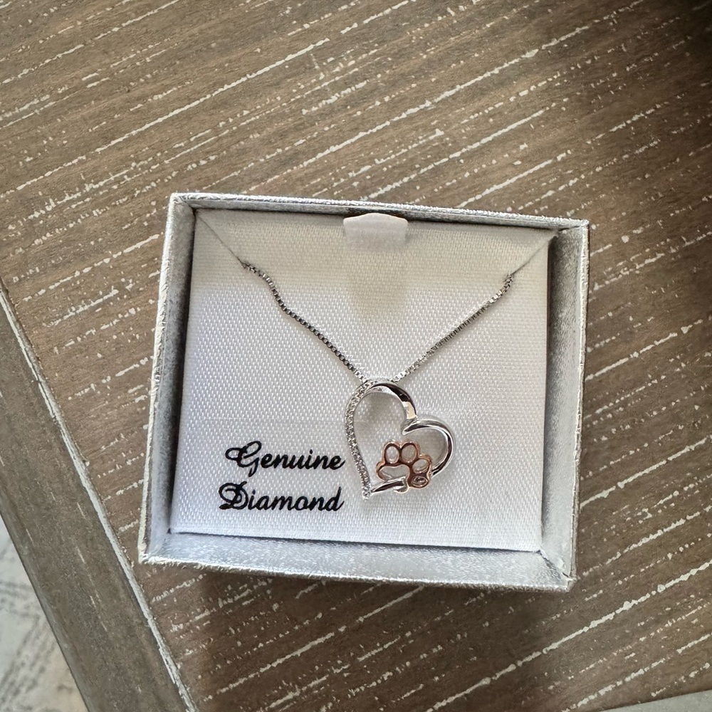 Sterling silver with diamond necklace